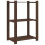 Estantería de 3 niveles madera maciza pino marrón 60x38x90 cm de , Estanterías industriales - Ref: Foro24-373398, Precio: 45,...