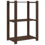 Estantería de 3 niveles madera maciza pino marrón 60x38x90 cm de , Estanterías industriales - Ref: Foro24-373398, Precio: 45,...