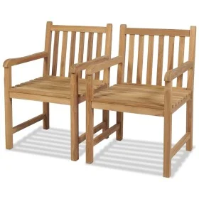 Sillas de jardín 2 unidades madera de teca maciza de vidaXL, Sillas de jardín - Ref: Foro24-43250, Precio: 293,55 €, Descuent...