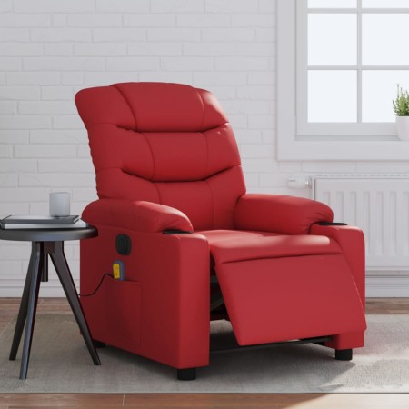 Sillón de masaje reclinable eléctrico de cuero artificial rojo en Sillones | Comprar online en Foru.es