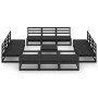 Juego de muebles de jardín 13 piezas negro madera madera pino de , Conjuntos de jardín - Ref: Foro24-3075283, Precio: 879,69 ...