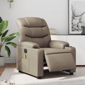 Sillón reclinable de masaje eléctrico cuero sintético capuchino en Sillones | Comprar online en Foru.es