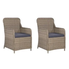 Garden chairs with cushions 2 units brown synthetic rattan by vidaXL, Garden chairs - Ref: Foro24-44147, Price: 263,40 €, Dis...