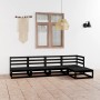 Juego de muebles de jardín 5 piezas negro madera maciza de pino de , Conjuntos de jardín - Ref: Foro24-3075518, Precio: 345,3...