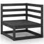 Juego de muebles de jardín 10 pzas negro madera maciza de pino de , Conjuntos de jardín - Ref: Foro24-3075643, Precio: 705,55...