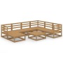Muebles de jardín 8 piezas marrón miel madera maciza de pino de , Conjuntos de jardín - Ref: Foro24-3075712, Precio: 540,30 €...
