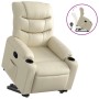 Sillón reclinable elevable cuero artificial color crema en Sillones | Comprar online en Foru.es