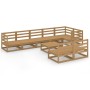 Muebles de jardín 9 piezas marrón miel madera maciza de pino de , Conjuntos de jardín - Ref: Foro24-3075622, Precio: 588,59 €...