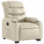 Sillón reclinable elevable cuero artificial color crema en Sillones | Comprar online en Foru.es