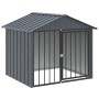 Caseta perros con tejado acero galvanizado negro 117x103x102 cm en Casetas para perros | Comprar online en Foru.es