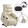 Sillón reclinable elevable cuero artificial color crema en Sillones | Comprar online en Foru.es