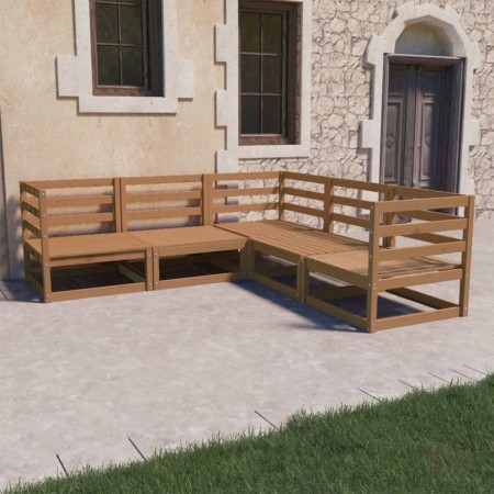 Muebles de jardín 5 piezas marrón miel madera maciza de pino de , Conjuntos de jardín - Ref: Foro24-3075727, Precio: 316,26 €...