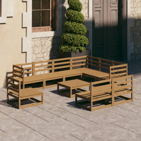Muebles de jardín 10 pzas y cojines marrón miel madera pino de , Conjuntos de jardín - Ref: Foro24-3075792, Precio: 659,29 €,...