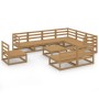 Muebles de jardín 10 pzas y cojines marrón miel madera pino de , Conjuntos de jardín - Ref: Foro24-3075792, Precio: 659,29 €,...