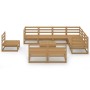 Muebles de jardín 10 pzas y cojines marrón miel madera pino de , Conjuntos de jardín - Ref: Foro24-3075792, Precio: 659,29 €,...