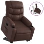 Sillón reclinable elevable cuero sintético marrón en Sillones | Comprar online en Foru.es