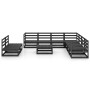 Juego de muebles de jardín 10 pzas y cojines negro madera pino de , Conjuntos de jardín - Ref: Foro24-3075863, Precio: 730,21...