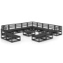 Juego de muebles de jardín 14 pzas y cojines negro madera pino de , Conjuntos de jardín - Ref: Foro24-3075913, Precio: 990,34...