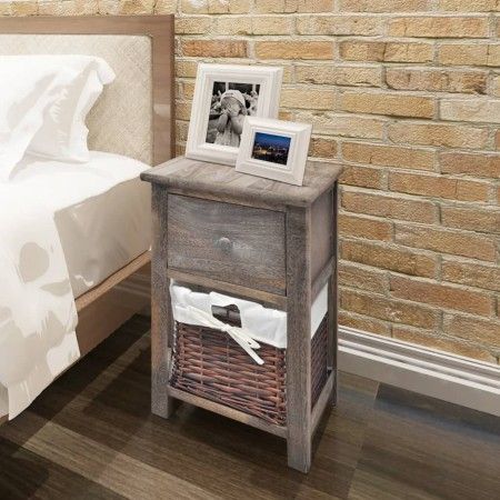 Mesita de noche de madera marrón de vidaXL, Mesitas de noche - Ref: Foro24-242868, Precio: 58,59 €, Descuento: %