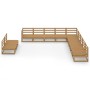 Muebles de jardín 11 pzas y cojines marrón miel madera pino de , Conjuntos de jardín - Ref: Foro24-3075877, Precio: 756,61 €,...