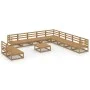 Muebles de jardín 12 piezas marrón miel madera maciza de pino de , Conjuntos de jardín - Ref: Foro24-3075882, Precio: 826,79 ...