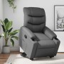 Sillón reclinable elevable cuero artificial gris en Sillones | Comprar online en Foru.es