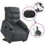 Sillón reclinable elevable cuero artificial gris en Sillones | Comprar online en Foru.es