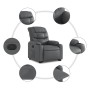 Sillón reclinable elevable cuero artificial gris en Sillones | Comprar online en Foru.es