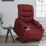 Sillón reclinable elevable cuero artificial rojo tinto en Sillones | Comprar online en Foru.es