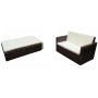 Set muebles de jardín 2 piezas y cojines ratán sintético marrón de vidaXL, Conjuntos de jardín - Ref: Foro24-42733, Precio: 2...