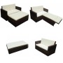 Set muebles de jardín 2 piezas y cojines ratán sintético marrón de vidaXL, Conjuntos de jardín - Ref: Foro24-42733, Precio: 2...