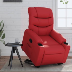 Sillón reclinable elevable cuero artificial rojo en Sillones | Comprar online en Foru.es