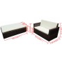 Set muebles de jardín 2 piezas y cojines ratán sintético marrón de vidaXL, Conjuntos de jardín - Ref: Foro24-42733, Precio: 2...