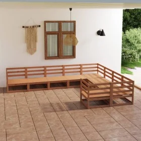 Juego de muebles de jardín 9 piezas madera maciza de pino de , Conjuntos de jardín - Ref: Foro24-3075987, Precio: 606,52 €, D...