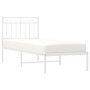 Estructura de cama de metal con cabecero blanco 80x200 cm de , Camas y somieres - Ref: Foro24-373731, Precio: 68,50 €, Descue...