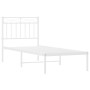 Estructura de cama de metal con cabecero blanco 80x200 cm de , Camas y somieres - Ref: Foro24-373731, Precio: 68,50 €, Descue...