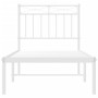 Estructura de cama de metal con cabecero blanco 80x200 cm de , Camas y somieres - Ref: Foro24-373731, Precio: 68,50 €, Descue...
