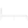 Estructura de cama de metal con cabecero blanco 80x200 cm de , Camas y somieres - Ref: Foro24-373731, Precio: 68,50 €, Descue...