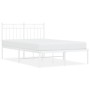 Estructura de cama de metal con cabecero blanca 120x200 cm de , Camas y somieres - Ref: Foro24-373738, Precio: 83,42 €, Descu...