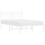Estructura de cama de metal con cabecero blanca 120x200 cm de , Camas y somieres - Ref: Foro24-373738, Precio: 83,42 €, Descu...