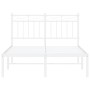 Estructura de cama de metal con cabecero blanca 120x200 cm de , Camas y somieres - Ref: Foro24-373738, Precio: 83,42 €, Descu...
