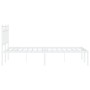Estructura de cama de metal con cabecero blanca 120x200 cm de , Camas y somieres - Ref: Foro24-373738, Precio: 83,42 €, Descu...