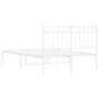 Estructura de cama de metal con cabecero blanca 120x200 cm de , Camas y somieres - Ref: Foro24-373738, Precio: 83,42 €, Descu...
