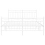Estructura cama metal con cabecero y estribo blanco 140x200 cm de , Camas y somieres - Ref: Foro24-373759, Precio: 107,92 €, ...