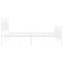 Estructura cama metal con cabecero y estribo blanco 140x200 cm de , Camas y somieres - Ref: Foro24-373759, Precio: 107,92 €, ...