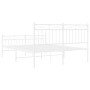 Estructura cama metal con cabecero y estribo blanco 140x200 cm de , Camas y somieres - Ref: Foro24-373759, Precio: 107,92 €, ...