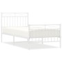 Estructura cama metal con cabecero y pie cama blanca 90x190 cm de , Camas y somieres - Ref: Foro24-373750, Precio: 77,74 €, D...