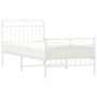 Estructura cama metal con cabecero y pie cama blanca 90x190 cm de , Camas y somieres - Ref: Foro24-373750, Precio: 77,74 €, D...