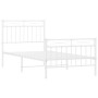 Estructura cama metal con cabecero y pie cama blanca 90x190 cm de , Camas y somieres - Ref: Foro24-373750, Precio: 77,74 €, D...