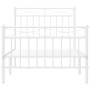 Estructura cama metal con cabecero y pie cama blanca 90x190 cm de , Camas y somieres - Ref: Foro24-373750, Precio: 77,74 €, D...